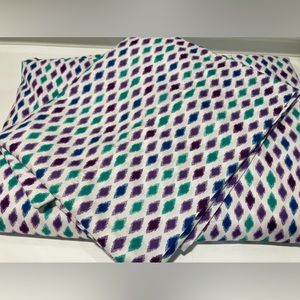 Twin sheet set in purple and teal diamond design